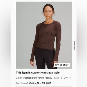 Lululemon Swiftly Tech LS - race
